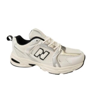 Sneakers Λευκά Caual Ν Λευκό Με Ασημί