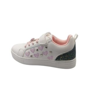 Sneakers Λευκά Με Σκρατς Στρας Και Καρδούλες
